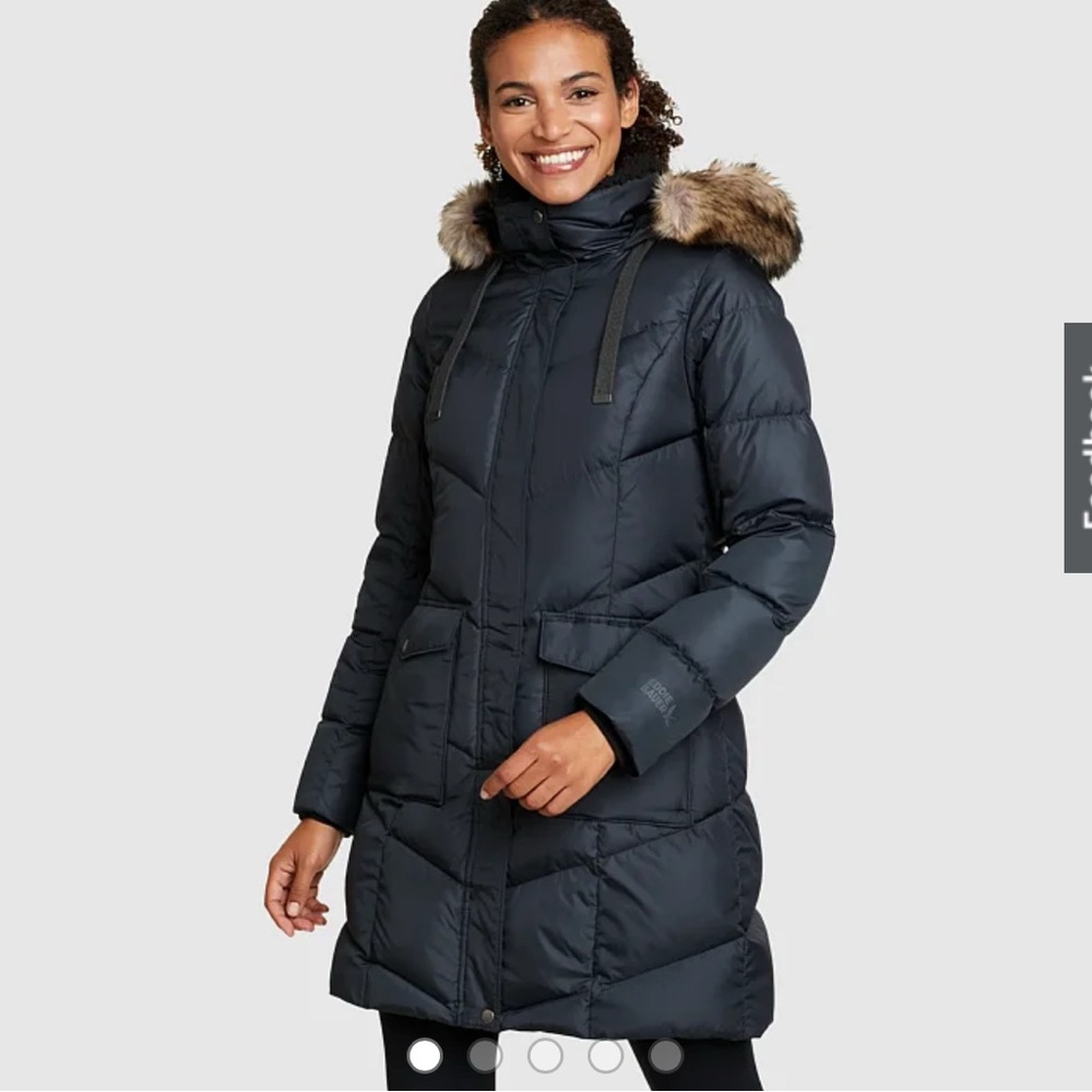 Eddie‎ Bauer Women's Lodge Cascadian Down Parka in Storm.